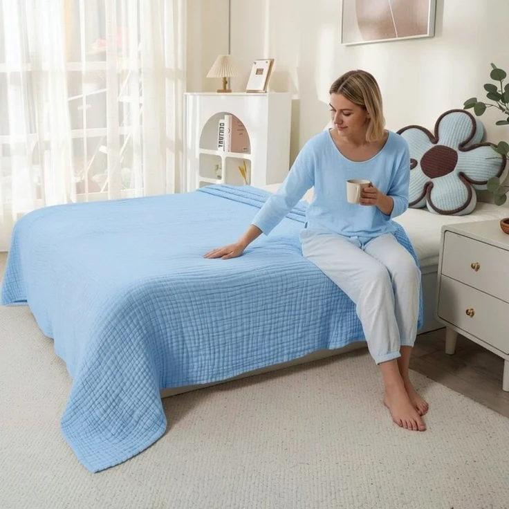 Wohndecke Musselin Decke, JASLIFE, Sommerdecke,100% Baumwolle – Bild 3