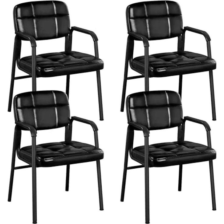 Yaheetech Esszimmerstühle Küchenstühle mit Armlehnen (4, Schwarz)