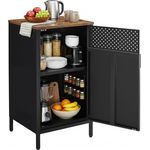 Songmics Sideboard Küchenschrank, Metallschrank, Tür mit Magnet, Stahlgestell, schwarz, 42,5 x 40 x 76 cm