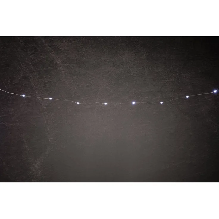TrendLine LED-Lichterkette Mini Außen 7,9 m kaltweiß mit Timer, 8 Lichteffekten