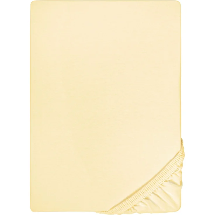 biberna Feinjersey-Spannbetttuch 0077144, gelb, 1x 90x190 cm - 100x200 cm – Bild 5