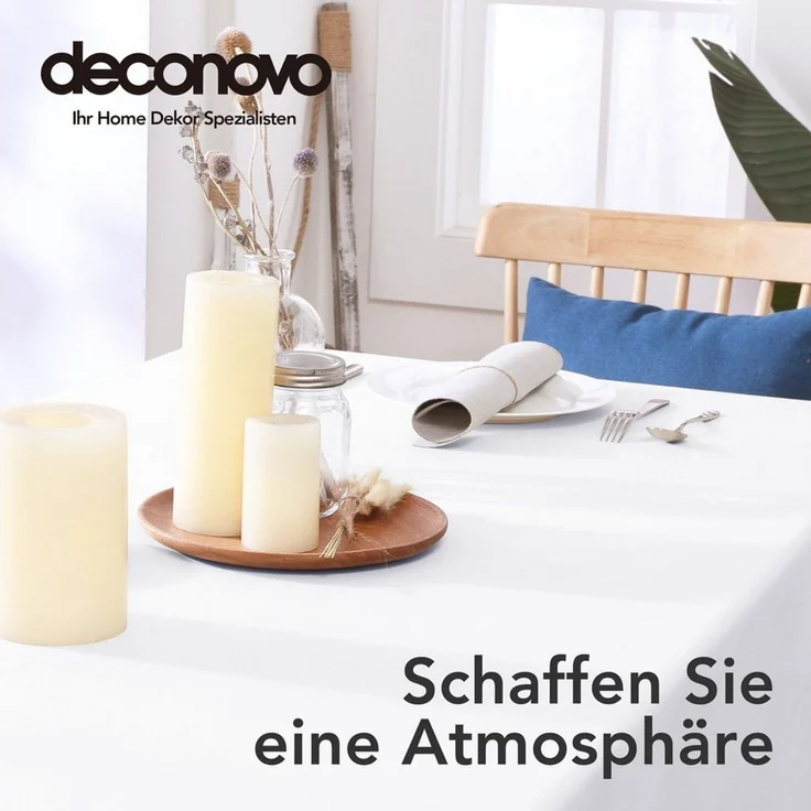 Deconovo Tischdecke Wasserabweisend Tischwäsche Abwaschbar Tischtücher Pflegeleicht (1er Set, Rechteckige Tischdecken), Lotuseffekt fleckabweisend rechteckige Tischdecken fleckabweisend – Bild 2