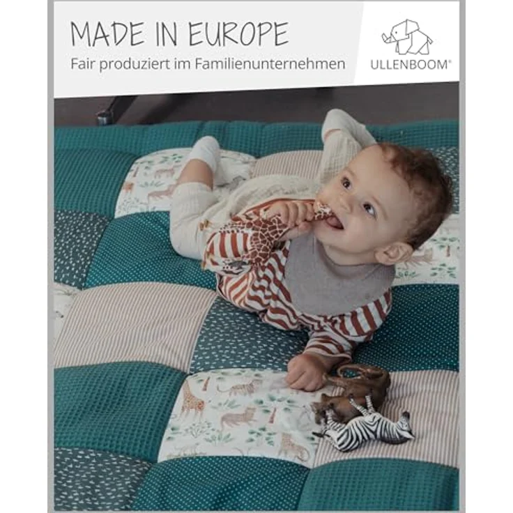 ULLENBOOM personalisierbare Krabbeldecke für Baby 120x120 cm - Dick & weich | Perfekt als Geschenk, Außenmaterial: 100% Baumwolle, OEKO-TEX zertifiziert, Made in EU, Schadstoffgeprüft, waschbar – Bild 5