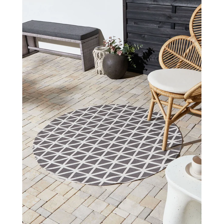 Outdoorteppich PANAJI Grau ø 120 cm – Bild 3