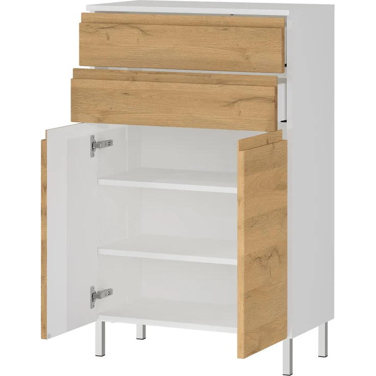 Germania Kommode 4332-559 GW-Torrance, in Weiß/Eiche, mit Türdämpfung, 60 x 97 x 34 cm (BxHxT) – Bild 2