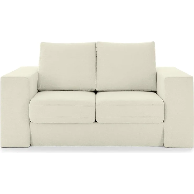 LOOKS by Wolfgang Joop Looks V-2 Designer Sofa mit Hockern und Regal, 2 Sitzer Couch, Funktionssofa, weiß, Sitzbreite 120 cm – Bild 1