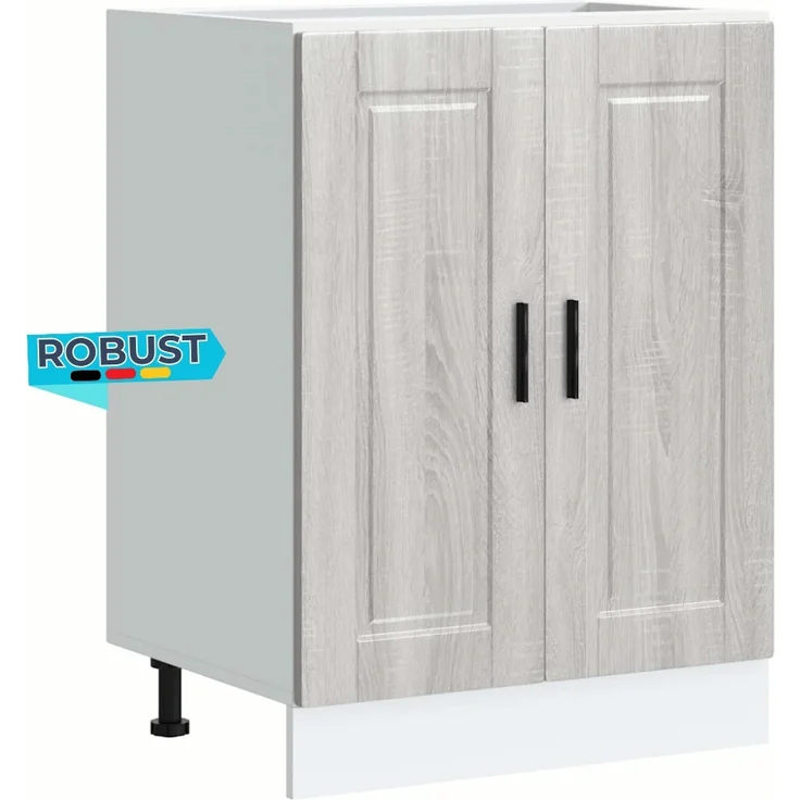 Küchenunterschrank THEO Grau Sonoma 60x46x81,5 cm | Küche Unterschrank mit Türen – Bild 1