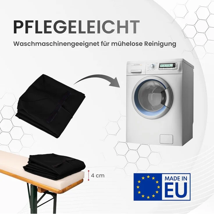 TexDeko Bankauflage Bierbankauflage (Einzeln) für Bierzeltgarnitur zum selber aufziehen, (1 St), 220x25x2cm/4cm, Top Qualität – Bild 6
