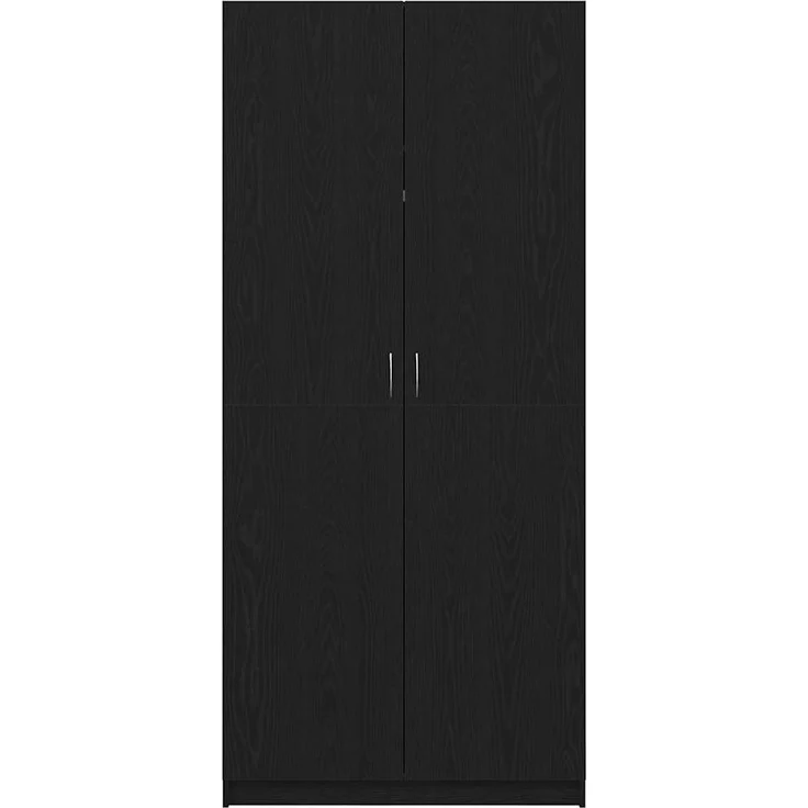 vidaXL Kleiderschrank mit Tür Schwarz Eichen-Optik 90 x 52 x 200 cm 862436 – Bild 6