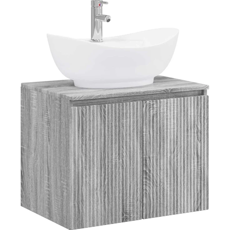 vidaXL Waschbeckenschrank Grau Sonoma 62,5 x 44,5 x 80 cm 3404346 – Bild 2
