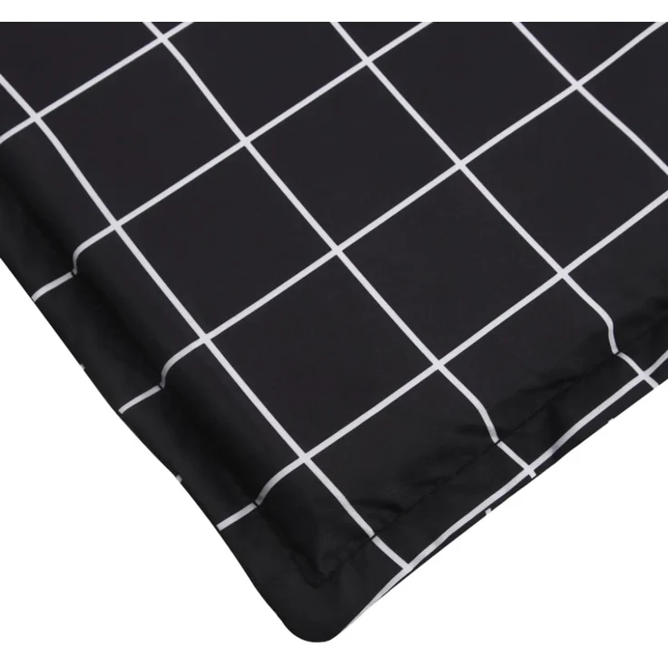 vidaXL Sonnenliegen-Auflage Schwarz Karomuster Oxford-Gewebe 361400 – Bild 7