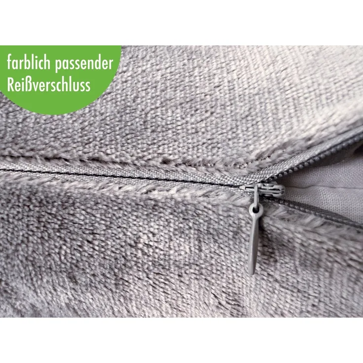 Heubergshop Kissenbezug, (2 Stück), 2er Set Fleece 40x80cm Winter - Grau - flauschig weich Kissenhülle