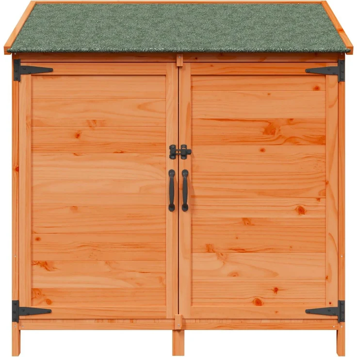 vidaXL Gartenschuppen mit Dach mit Schloss Braun 106,5 x 56 x 113,5 cm 42033443 – Bild 5