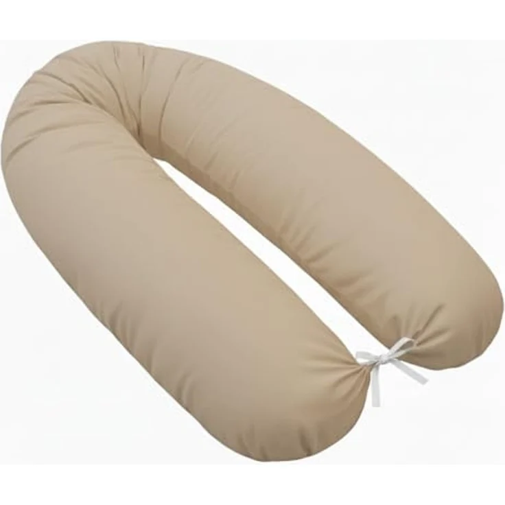 EMI & SAM Stillkissen Seitenschläferkissen 170cm Baumwolle Lagerungskissen, 170Ersatzbezug_Beige – Bild 2