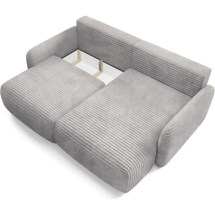 Ecksofa Schlafsofa Sofa SIMONE in Stoff Ambience Grau Ottomane Rechts – Bild 4