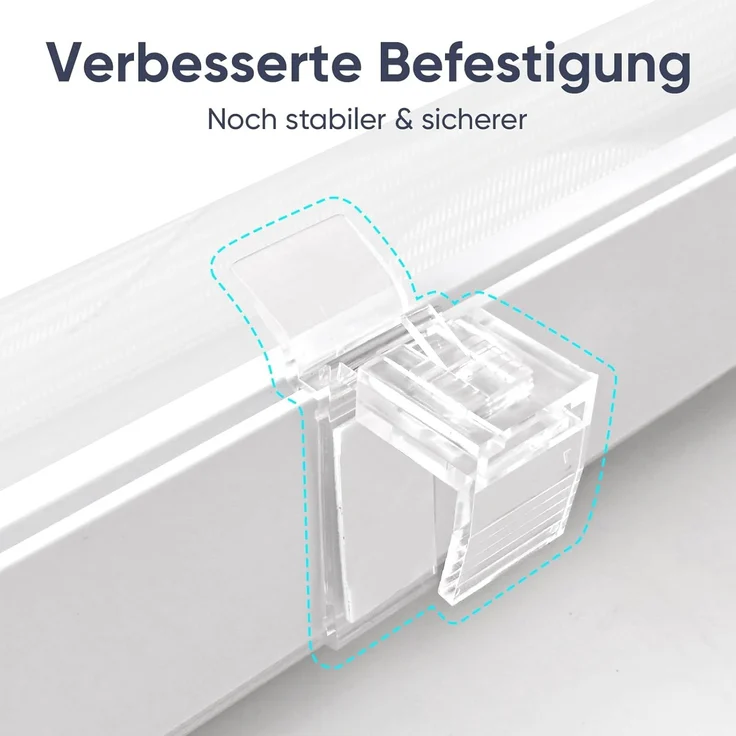 Sekey Doppelrollo Wellen Klemmfix ohne Bohren für Fenster, Doppelrollo 80 cm breit, Duo Rollo Welle Jalousie Sonnenschutz, 80x130cm, Weiß – Bild 4