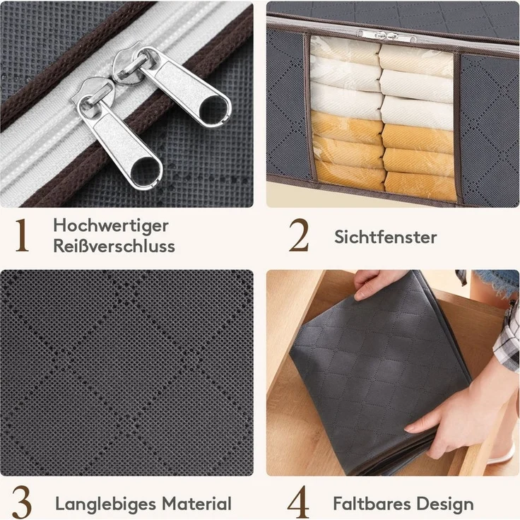 Lifewit Aufbewahrungsdose Aufbewahrungsbox mit Deckel, Kleiderschrank Organizer (8 St) – Bild 3