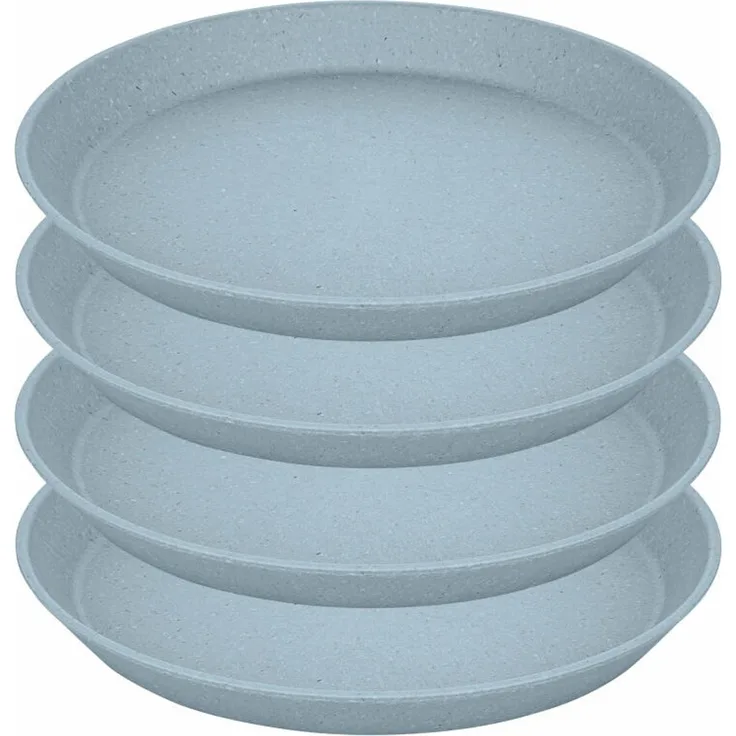 Koziol Kleiner Teller Connect Plate 4er Set, Biozirkulärer Kunststoff, Nature Flower Blue, 20. 5 cm, 7100716