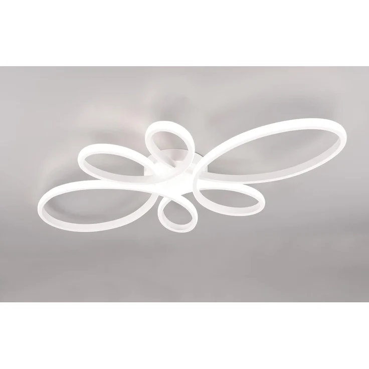 Große LED Deckenleuchte FLY geschwungen Weiß, Breite 83cm – Bild 2