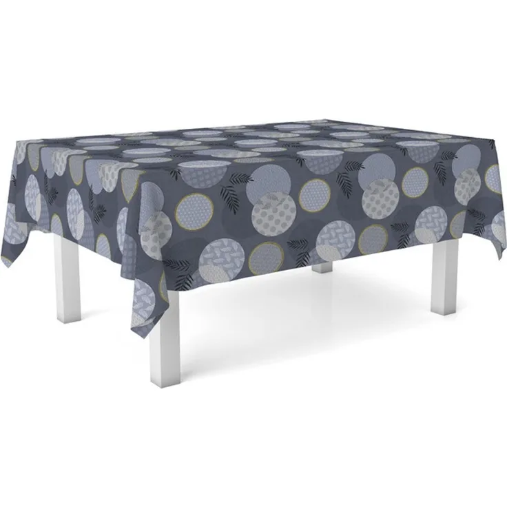 ECOMMERC3 Fleckabweisende Tischdecke für rechteckigen Tisch, Größe 200x140 cm | Schmutzabweisende Tischdecke, extra weich und wasserdicht, Lens BLAU