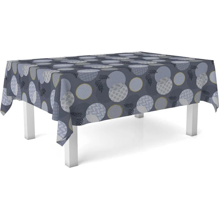 ECOMMERC3 Fleckabweisende Tischdecke für rechteckigen Tisch, Größe 200x140 cm | Schmutzabweisende Tischdecke, extra weich und wasserdicht, Lens BLAU