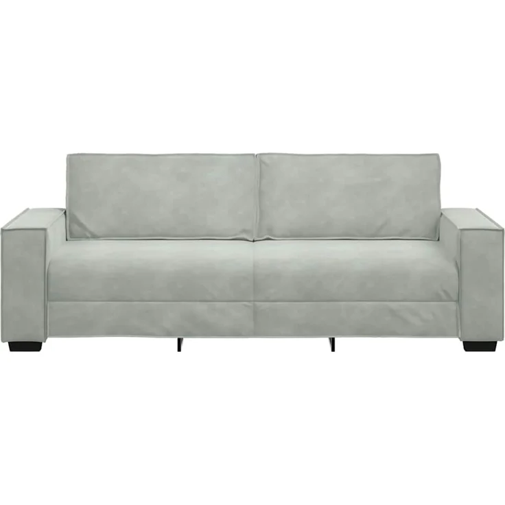 vidaXL 3-Sitzer-Sofa Hellgrau 220x78x84 cm Samt 4105030 – Bild 3