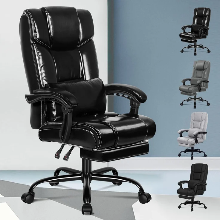 Ergonomischer Bürostuhl mit Fußstütze und hoher Rückenlehne, 150°-Neigung – Bild 1