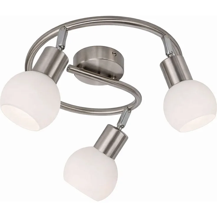 LED Deckenleuchte, 3-Flammig, Glas, Spots beweglich, D 25 cm