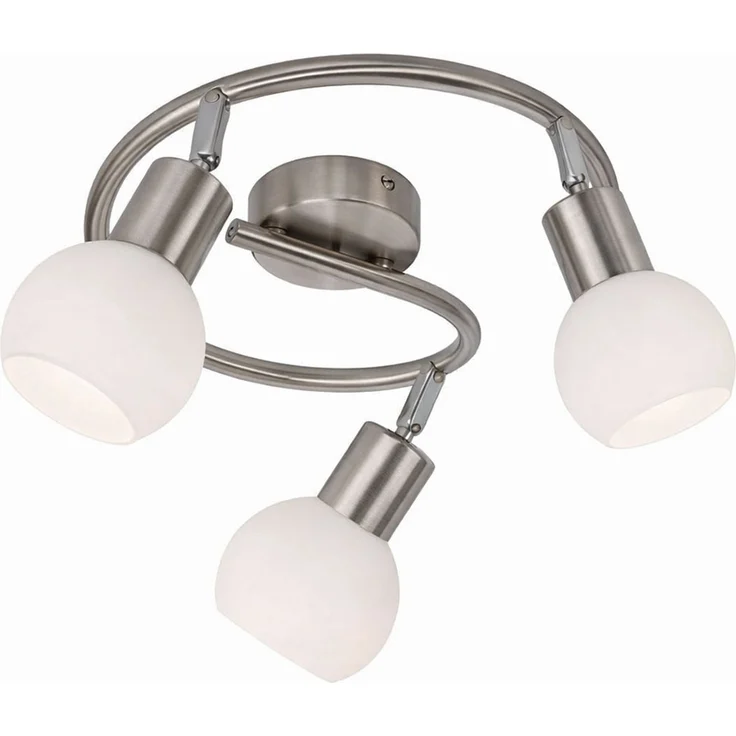 LED Deckenleuchte, 3-Flammig, Glas, Spots beweglich, D 25 cm – Bild 1