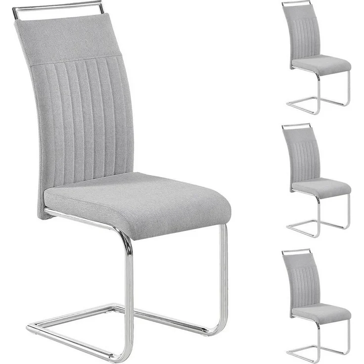 CARO-Möbel Esszimmerstuhl ERICA (4 St), Esszimmerstuhl 4er Set Küchenstuhl Schwingstuhl Stoffbezug Freischwing – Bild 5