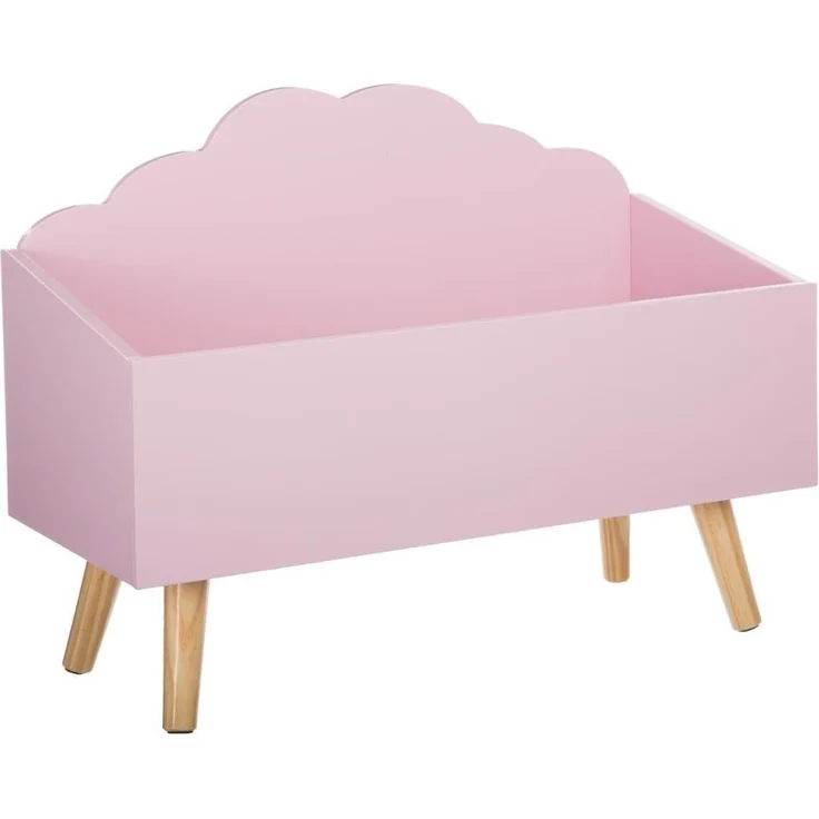 Aufbewahrungskiste für Kinderzimmer, Spielzeugkiste, 58 x 28 x 45 cm, Wolken-Motiv, MDF – Bild 7