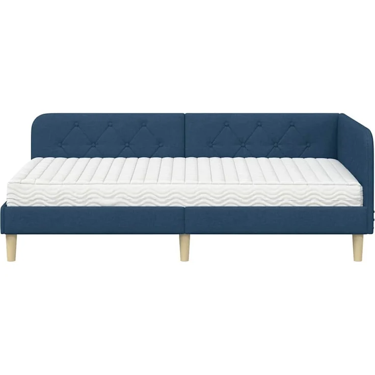 vidaXL Eckbettgestell Blau 90 x 200 cm Stoff 3394124 – Bild 4
