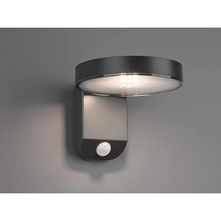 Reality Leuchten LED Solar Außenwandleuchte Posadas R22251142, Kunststoff anthrazit, inkl. 4.5 Watt LED, Bewegungsmelder Wandleuchte – Bild 1