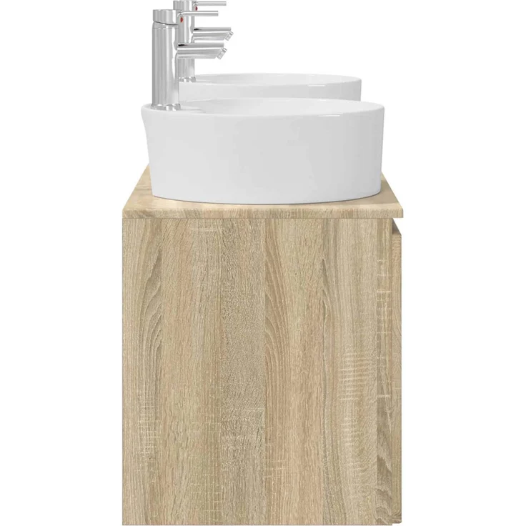 vidaXL Wandmontiertes Badezimmerschrank-Set 3 stk. Sonoma-Eiche 3405679 – Bild 7