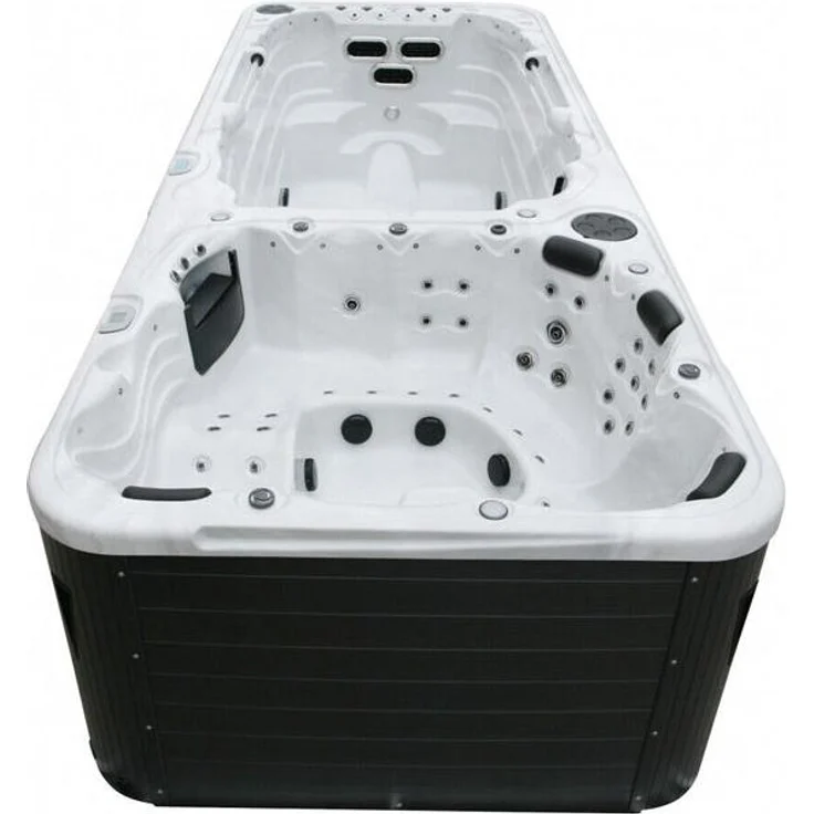 XXXL Luxus Led Swim Spa 580x230 Whirlpool Gegenstromanlage Outdoor Schwimmbecken – Bild 4