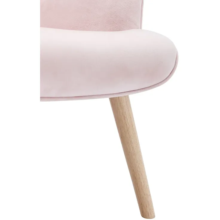 Vente-unique - VATELY Sessel SamtStoff Puderrosa - B 78 cm x H 95,5 cm x L 69 cm – Bild 4