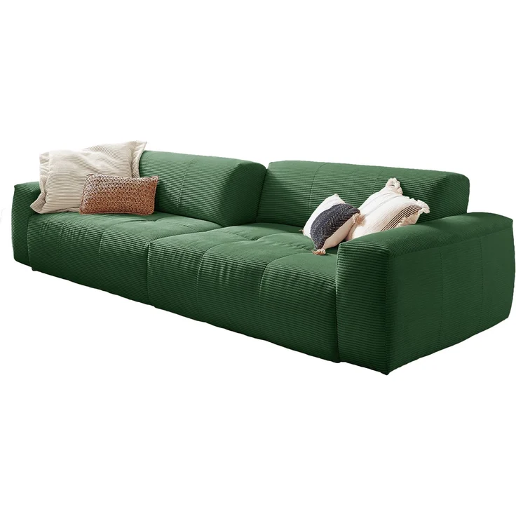 KAWOLA Big Sofa PALACE 3-Sitzer mit Sitztiefenverstellung Cord smaragd 74 x 120 x 298 cm – Bild 3