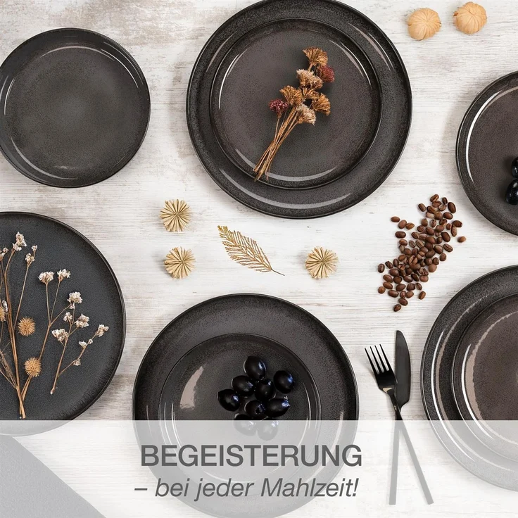 Moritz & Moritz VIDA 36tlg Geschirrset Anthrazit – Bild 7