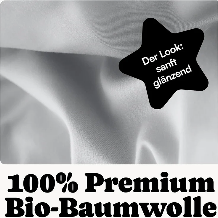 Seralino Kissenbezüge Mako Satin Kissenbezug (100% Bio Baumwolle) weich, hautfreundlich, (2 Stück), Fairtrade/ GOTS zertifizierte uni Kissenhülle mit Reißverschluss – Bild 4