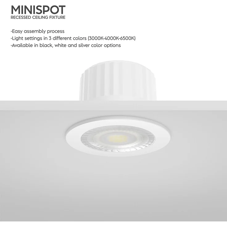 LED Minispot 3W klein Einbauleuchte Einbauspot Einbaustrahler 3 Blenden IP54 230V 4000K – Bild 4