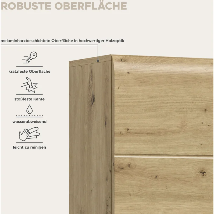 Hochschrank (B/H/T: 30x185x30 cm) in Artisan Oak Nachbildung und Artisan Oak Nachbildung – Bild 9