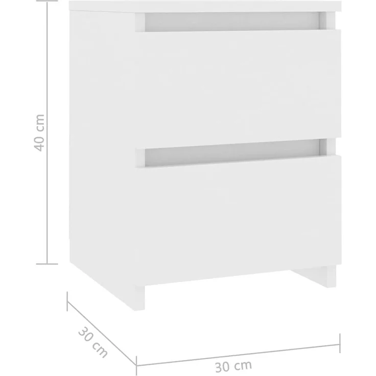 vidaXL Nachttisch Weiß 30x30x40 cm Holzwerkstoff 800513 – Bild 6