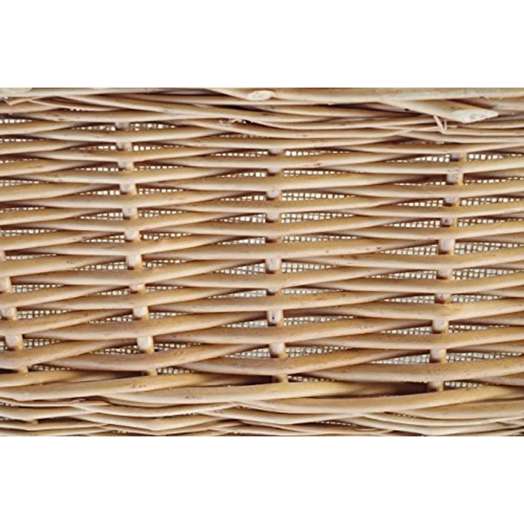 Kobolo Kaminholzkorb Holzkorb eckig gekochte Weide mit Leinenstoff ausgeschlagen – Bild 6