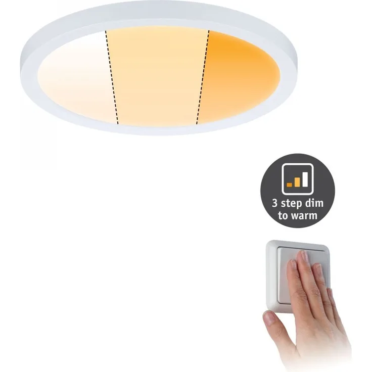 Paulmann No. 92989 LED Einbaupanel Areo VariFit IP44 rund WarmDim-Stepschaltung