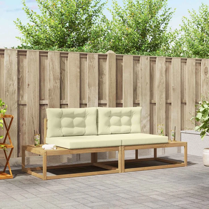 vidaXL Outdoor-Sofagarnitur 2-Sitzer Polyester Weiß 230,5 x 83 x 73 cm 3386989 – Bild 1