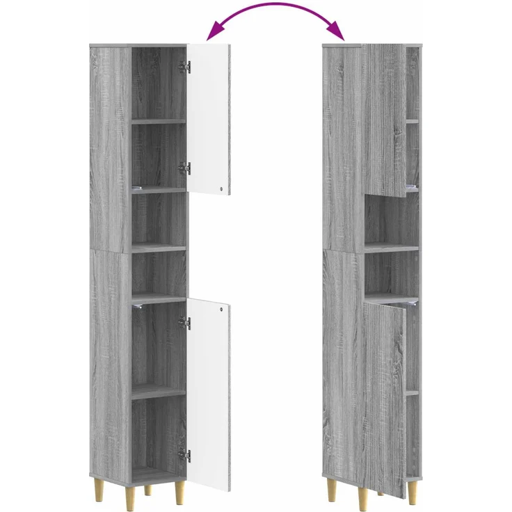 vidaXL 2-teiliges Badezimmer Schrank Set ARNHEM Sonoma-Grau 3417528 – Bild 6