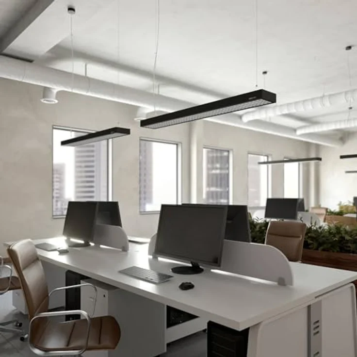Arcchio LED Büroleuchte Susi, moderne 2-flammige Pendelleuchte aus schwarzem Aluminium für Büro und Arbeitszimmer – Bild 4