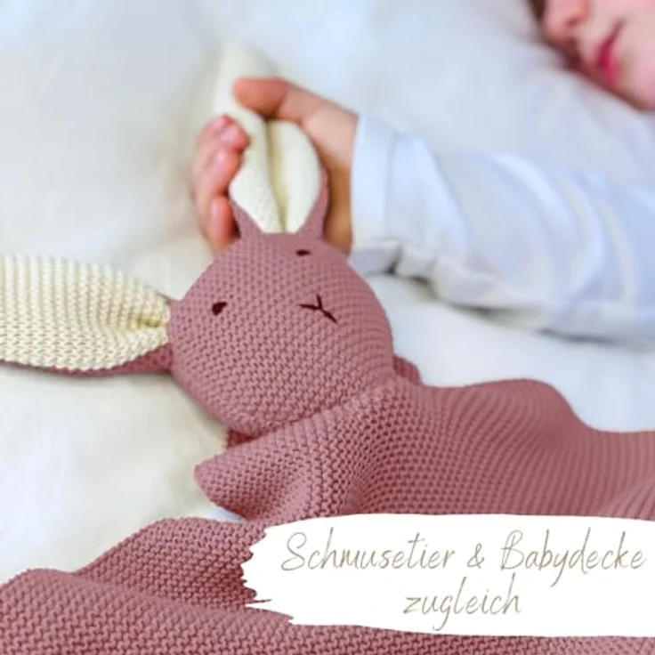 Babydecke DIKOS® Babydecke SCHMUSE-HASE Baby Geschenk Mädchen Junge Geschenkset, DIKOS, Geschenk zur Geburt, PREMIUM Qualität, 100 % BIO Baumwolle, nachhaltig – Bild 5