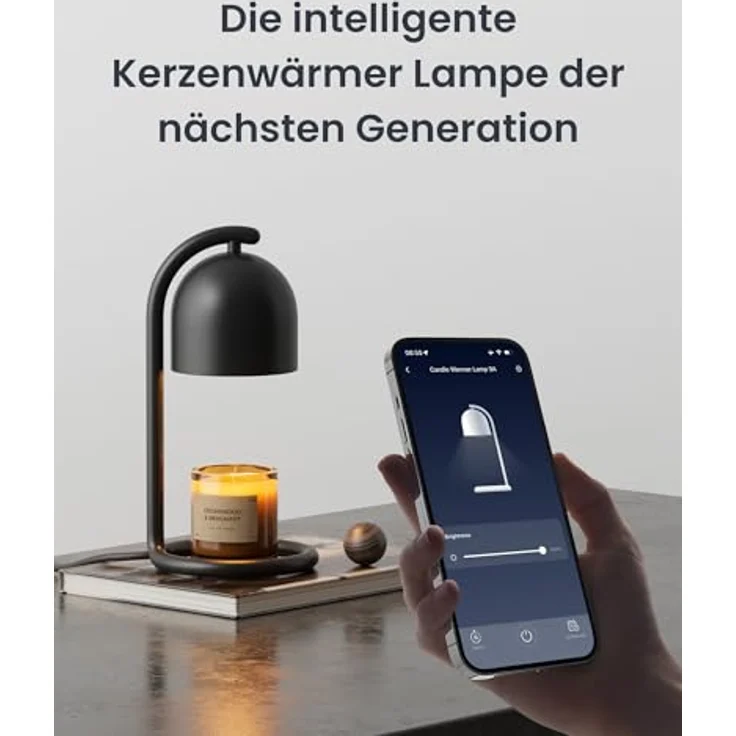 SwitchBot Smart Kerzenwärmer Lampe, Elektrische Duftlampe mit Timer und Dimmer, Matter-kompatibel für Apple Home & Alexa, Schwarz – Bild 2