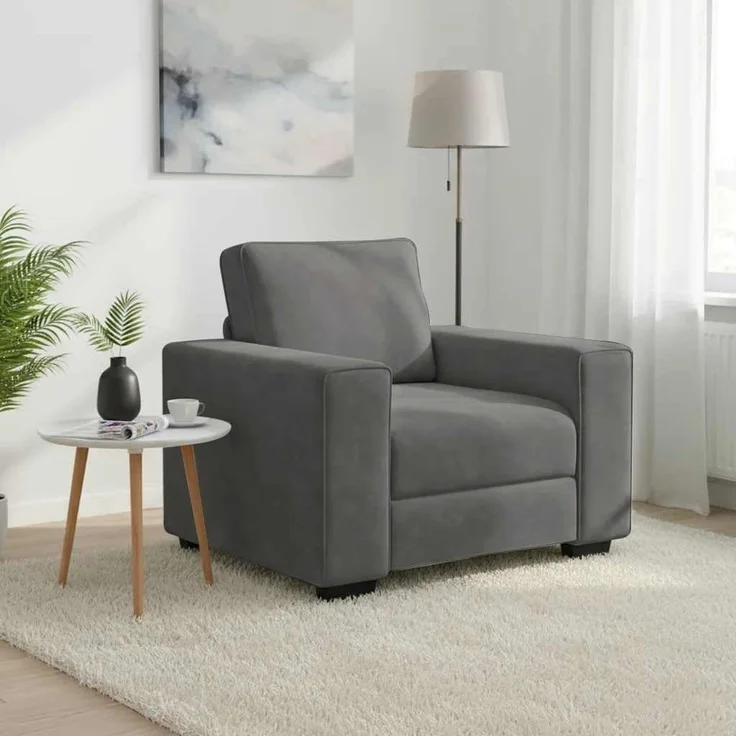vidaXL Sessel Dunkelgrau 100x77x82 cm Samt 4105248 – Bild 2